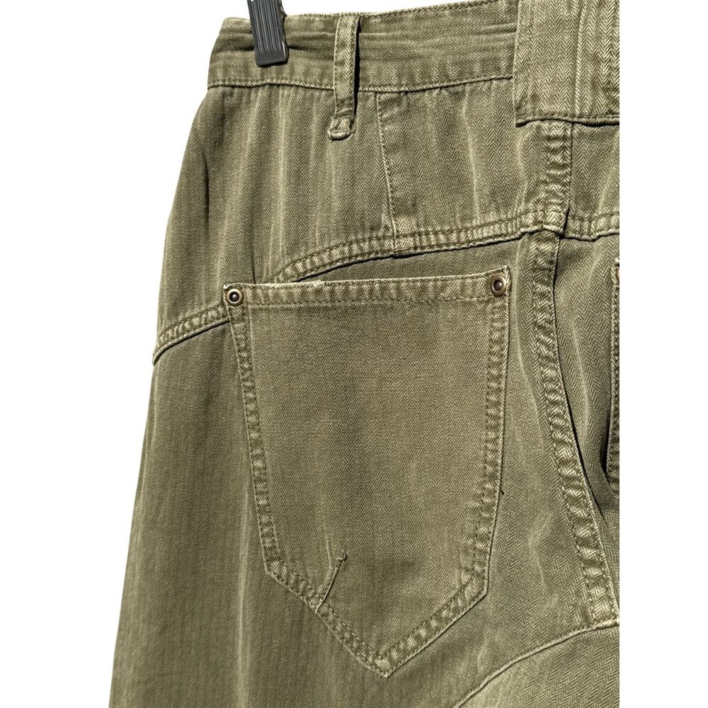 Free People‎ Cotton Olive Green Rule Breaker Slim Cargo Utility Pants 0 - Picture 9 of 13